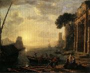 Claude Lorrain Morning in the Harbor painting